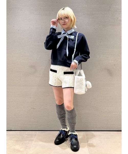 FURFUR(ファーファー)の「ファンシーツイードニットパンツ(その他パンツ・レディース・ライトブルー/ブラック/アイボリー・F)」の16枚目の写真