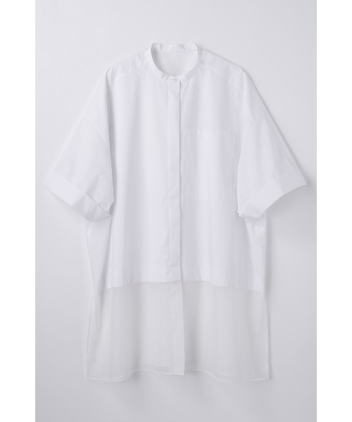 ENFOLD(エンフォルド)の「SHEER BOTTOM SHIRT(Tシャツ/カットソー・レディース・ホワイト/ネイビー・38)」の1枚目の写真
