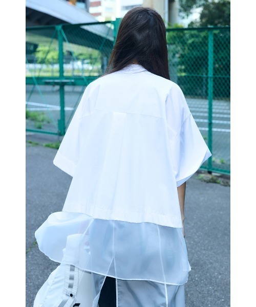 ENFOLD(エンフォルド)の「SHEER BOTTOM SHIRT(Tシャツ/カットソー・レディース・ホワイト/ネイビー・38)」の10枚目の写真