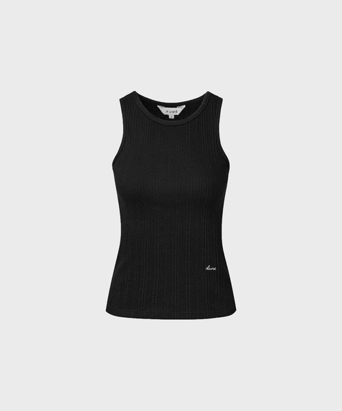 KUME（クメ）の「KUME/ Basic Tank Top / KM-25SS-TS01 秋服 冬服（タンクトップ・レディース・ホワイト/ブラック・M）」の2枚目の写真