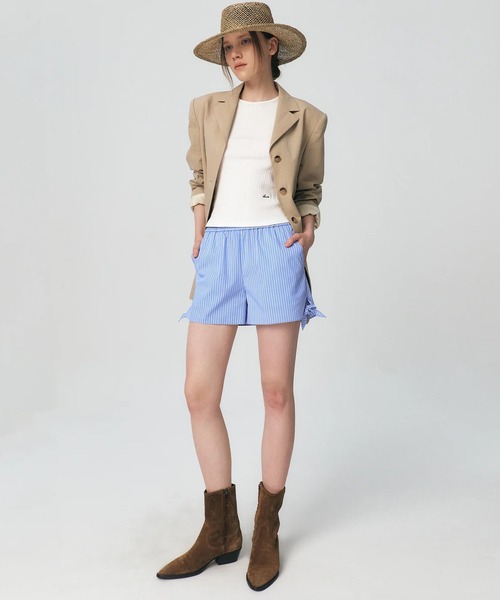 KUME（クメ）の「KUME/ Basic Tank Top / KM-25SS-TS01 秋服 冬服（タンクトップ・レディース・ホワイト/ブラック・M）」の6枚目の写真