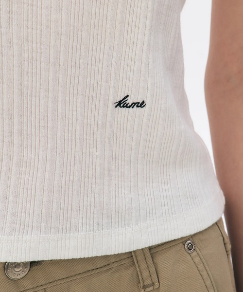 KUME（クメ）の「KUME/ Basic Tank Top / KM-25SS-TS01 秋服 冬服（タンクトップ・レディース・ホワイト/ブラック・M）」の7枚目の写真