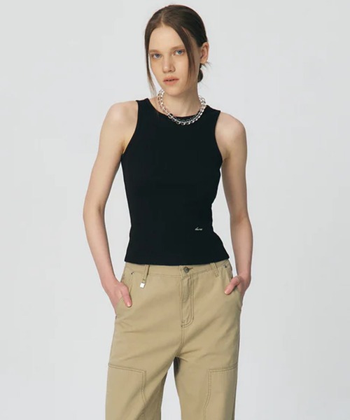 KUME（クメ）の「KUME/ Basic Tank Top / KM-25SS-TS01 秋服 冬服（タンクトップ・レディース・ホワイト/ブラック・M）」の9枚目の写真