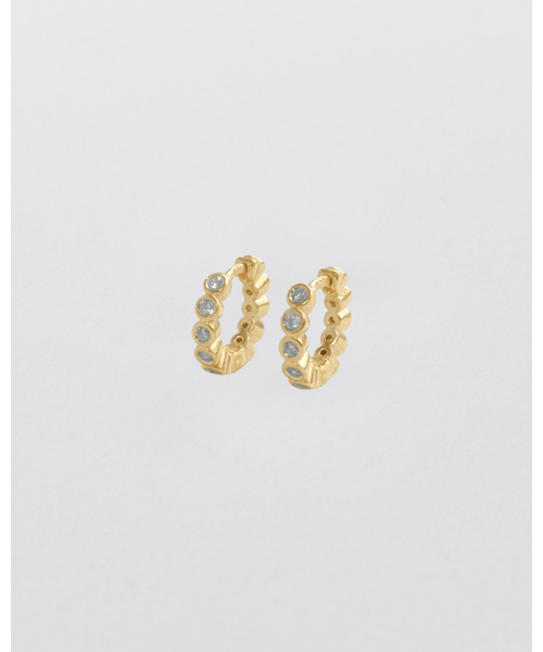 ANOTHERLAYER(アナザーレイヤー)の「Bezel Hoop Earring - Gold (silver925)(ピアス(両耳用)・レディース・ゴールド・FREE)」の1枚目の写真