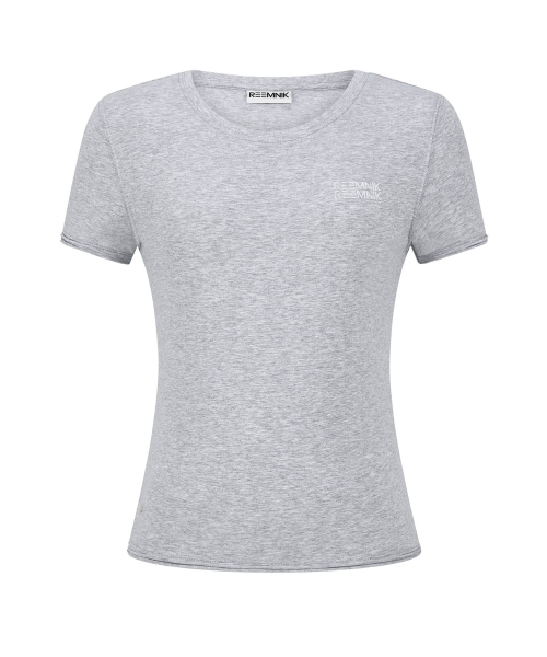 REEMNIK（リームニック）の「MUTE BLANK SHORT-SLEEVED T-SHIRT [MELANGE GRAY]（Tシャツ/カットソー・レディース・グレー・SMALL/MEDIUM）」の6枚目の写真