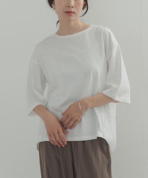 URBAN RESEARCH DOORS(アーバンリサーチドアーズ)の「バックシアー切替プルオーバー(Tシャツ/カットソー・レディース・ネイビー/オフホワイト・FREE)」の4枚目の写真