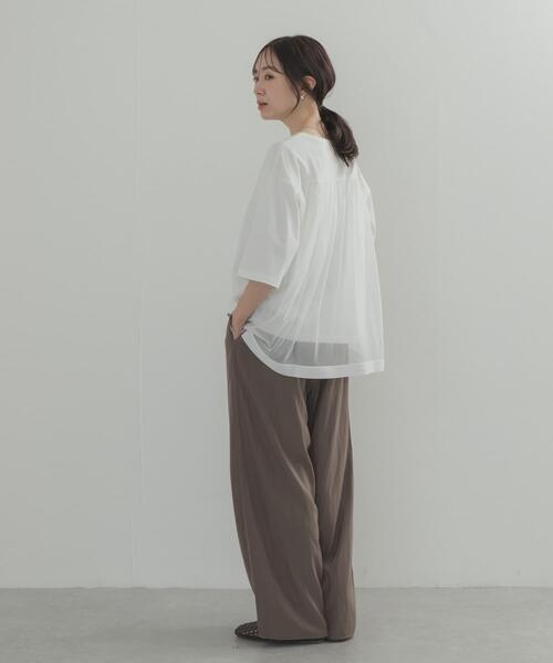 URBAN RESEARCH DOORS(アーバンリサーチドアーズ)の「バックシアー切替プルオーバー(Tシャツ/カットソー・レディース・ネイビー/オフホワイト・FREE)」の9枚目の写真