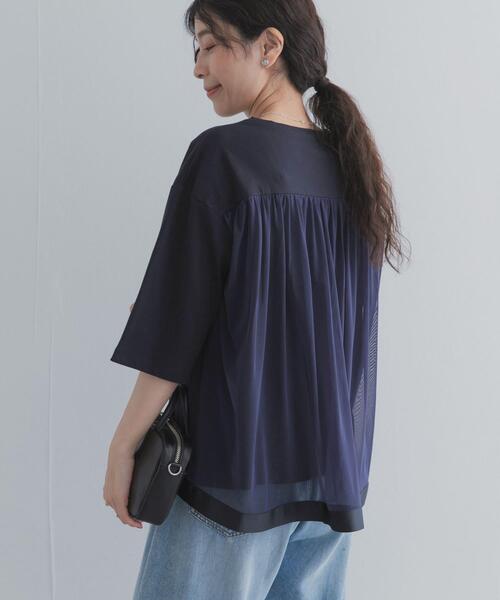 URBAN RESEARCH DOORS(アーバンリサーチドアーズ)の「バックシアー切替プルオーバー(Tシャツ/カットソー・レディース・ネイビー/オフホワイト・FREE)」の14枚目の写真