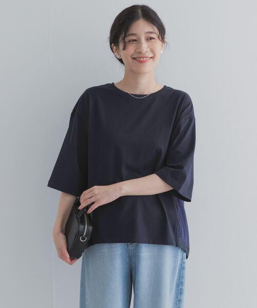 URBAN RESEARCH DOORS(アーバンリサーチドアーズ)の「バックシアー切替プルオーバー(Tシャツ/カットソー・レディース・ネイビー/オフホワイト・FREE)」の17枚目の写真