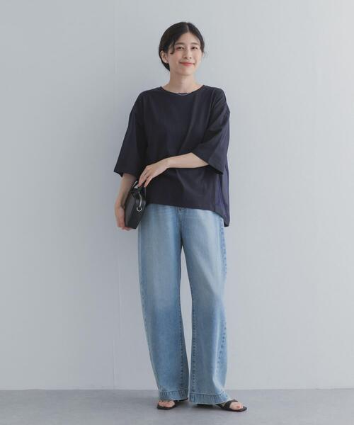 URBAN RESEARCH DOORS(アーバンリサーチドアーズ)の「バックシアー切替プルオーバー(Tシャツ/カットソー・レディース・ネイビー/オフホワイト・FREE)」の18枚目の写真