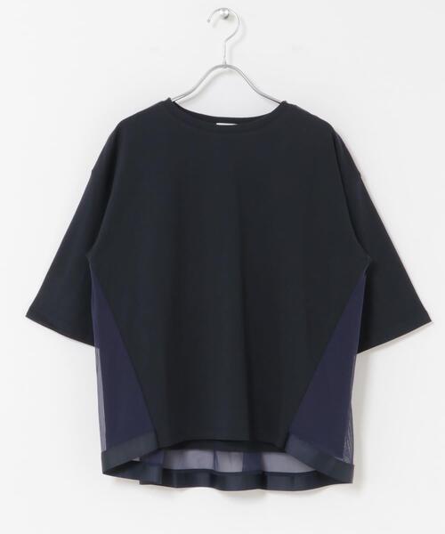 URBAN RESEARCH DOORS(アーバンリサーチドアーズ)の「バックシアー切替プルオーバー(Tシャツ/カットソー・レディース・ネイビー/オフホワイト・FREE)」の19枚目の写真