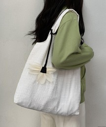 Mignonjour/フラワーチャーム付きパステルトートバッグ M2959
