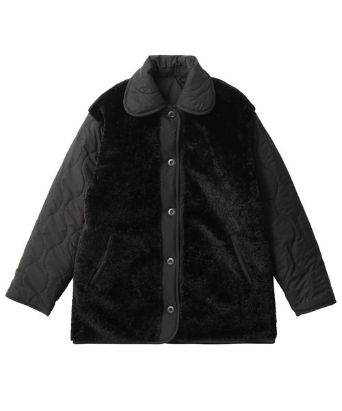 MILKFED.（ミルクフェド）の「REVERSIBLE QUILTED LOGO LONG COAT（その他アウター・レディース・ブラック/オフホワイト/オリーブ・S/M）」の20枚目の写真