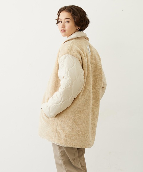MILKFED.（ミルクフェド）の「REVERSIBLE QUILTED LOGO LONG COAT（その他アウター・レディース・ブラック/オフホワイト/オリーブ・S/M）」の7枚目の写真