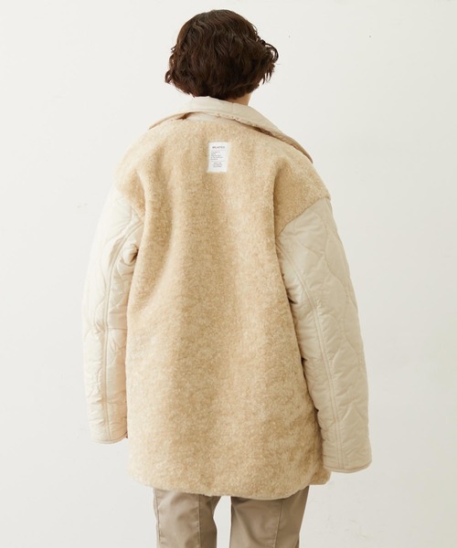 MILKFED.（ミルクフェド）の「REVERSIBLE QUILTED LOGO LONG COAT（その他アウター・レディース・ブラック/オフホワイト/オリーブ・S/M）」の4枚目の写真