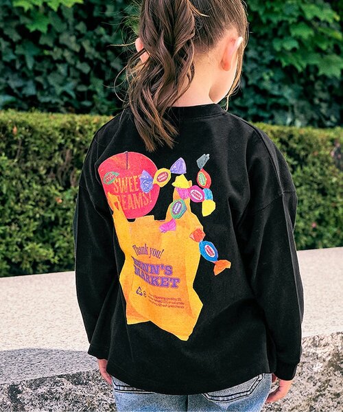 F.O.KIDS(エフオーキッズ)の「バックプリントロンT(Tシャツ/カットソー・キッズ・レインボー/ブラック/ピンク/ライム/オフホワイト・140/150/110/100/120/130/90/80)」の2枚目の写真