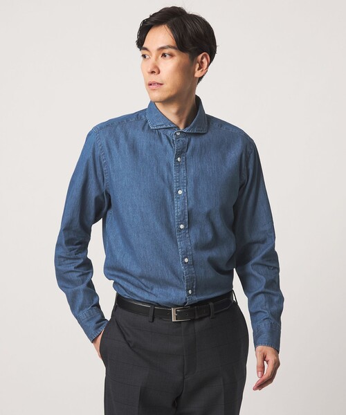 A DAY IN THE LIFE UNITED ARROWS（アデイインザライフユナイテッドアローズ）の「インディゴツイル カッタウェイカラーシャツ＜A DAY IN THE LIFE＞（シャツ/ブラウス・メンズ・コバルトブルー/ロイヤルブルー・L/M/S/XL）」の13枚目の写真