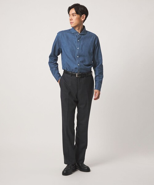 A DAY IN THE LIFE UNITED ARROWS（アデイインザライフユナイテッドアローズ）の「インディゴツイル カッタウェイカラーシャツ＜A DAY IN THE LIFE＞（シャツ/ブラウス・メンズ・コバルトブルー/ロイヤルブルー・L/M/S/XL）」の15枚目の写真