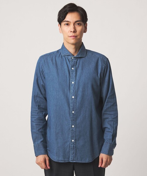 A DAY IN THE LIFE UNITED ARROWS（アデイインザライフユナイテッドアローズ）の「インディゴツイル カッタウェイカラーシャツ＜A DAY IN THE LIFE＞（シャツ/ブラウス・メンズ・コバルトブルー/ロイヤルブルー・L/M/S/XL）」の19枚目の写真