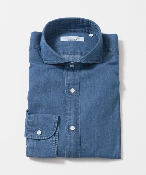 A DAY IN THE LIFE UNITED ARROWS（アデイインザライフユナイテッドアローズ）の「インディゴツイル カッタウェイカラーシャツ＜A DAY IN THE LIFE＞（シャツ/ブラウス・メンズ・コバルトブルー/ロイヤルブルー・L/M/S/XL）」の22枚目の写真