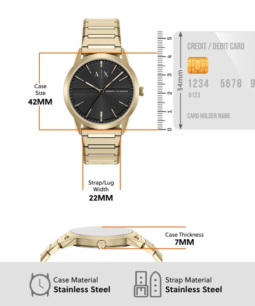 ARMANI EXCHANGE(アルマーニエクスチェンジ)の「アルマーニ・エクスチェンジ 腕時計 メンズ アナログ ステンレス AX2650(アナログ腕時計・メンズ・ゴールド・FREE)」の5枚目の写真
