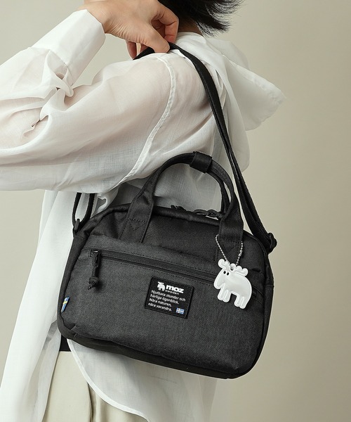 moz(モズ)の「【moz(モズ)】2WAYミニボストン ショルダー ハンドバッグ ZZEI-35(ショルダーバッグ・レディース・ブラック/オレンジ系/トリコロール/グレー×サックスブルー/ネイビー・ONE SIZE)」の6枚目の写真