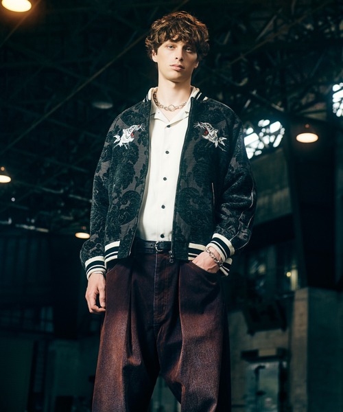 glamb（グラム）の「Gobelin Ska Jumper / ゴブランスカジャンパー（スカジャン・メンズ・ブラック/ブラウン/アイボリー・S/M/L）」の22枚目の写真