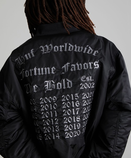 HUF（ハフ）の「OLYMPIA FLIGHT JACKET（ブルゾン・メンズ・ブラック・XXL/XL/L/M/S）」の4枚目の写真