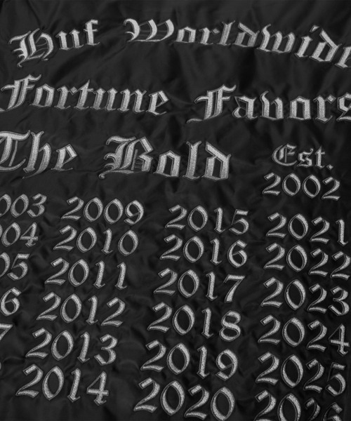 HUF（ハフ）の「OLYMPIA FLIGHT JACKET（ブルゾン・メンズ・ブラック・XXL/XL/L/M/S）」の10枚目の写真