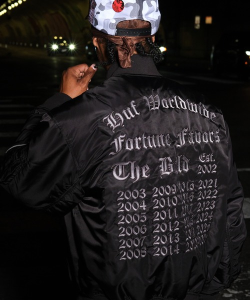 HUF（ハフ）の「OLYMPIA FLIGHT JACKET（ブルゾン・メンズ・ブラック・XXL/XL/L/M/S）」の13枚目の写真