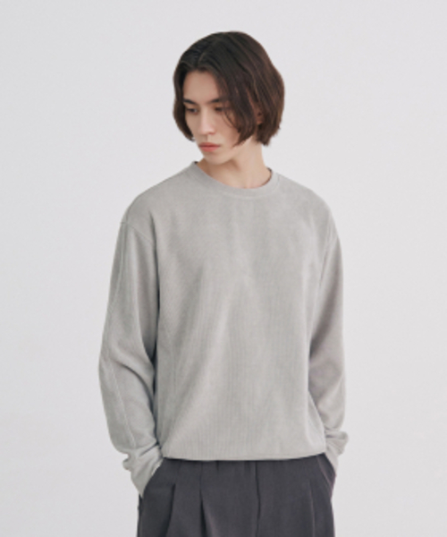 ADHOC(アドホック)の「男性 起毛 ベーシック Tシャツ (LT-BEIGE) (HBALT12)(Tシャツ/カットソー・メンズ・その他・100)」の2枚目の写真