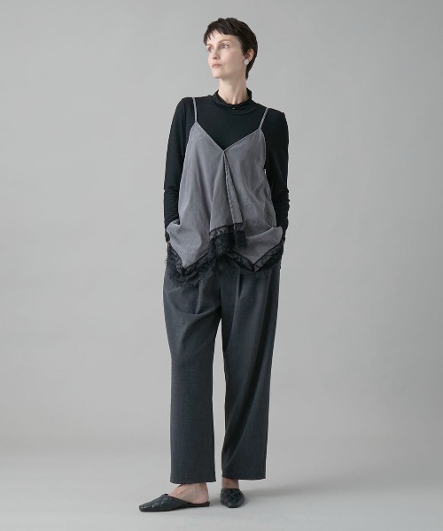 leswel(レスウェル)の「【M/L】レーストリムキャミブラウス(シャツ/ブラウス・レディース・チャコール/ベージュ/ダークブラウン・L/M)」の5枚目の写真