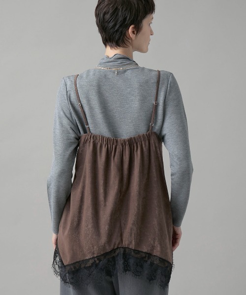 leswel(レスウェル)の「【M/L】レーストリムキャミブラウス(シャツ/ブラウス・レディース・チャコール/ベージュ/ダークブラウン・L/M)」の12枚目の写真