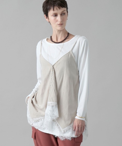 leswel(レスウェル)の「【M/L】レーストリムキャミブラウス(シャツ/ブラウス・レディース・チャコール/ベージュ/ダークブラウン・L/M)」の21枚目の写真