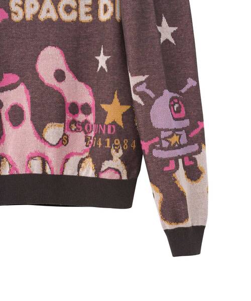 HYSTERIC GLAMOUR(ヒステリックグラマー)の「SPACE DISCOジャカード セーター(ニット/セーター・レディース・チャコールグレー/パープル・FREE)」の7枚目の写真