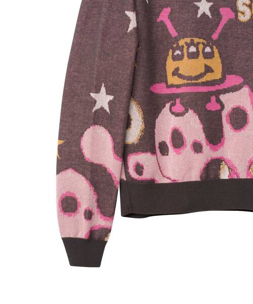 HYSTERIC GLAMOUR(ヒステリックグラマー)の「SPACE DISCOジャカード セーター(ニット/セーター・レディース・チャコールグレー/パープル・FREE)」の8枚目の写真