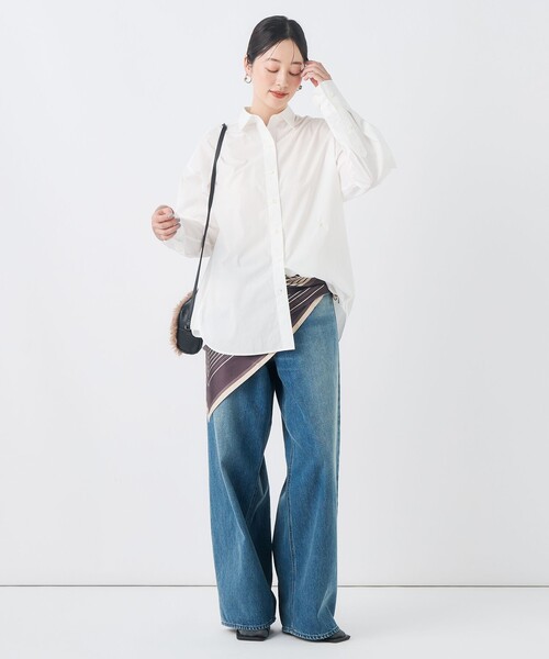 NOLLEY’S(ノーリーズ)の「MY STANDARDシャツ(シャツ/ブラウス・レディース・ホワイト/ベージュ/ブルー系その他7/ブルー系その他3・FREE)」の5枚目の写真