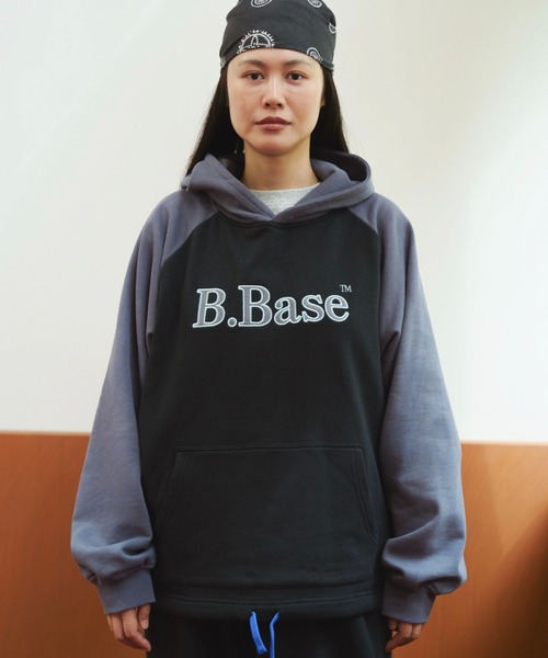 B.Base Raglan Bicolor Pullover Hoodie / B.Base ラグランバイカラー