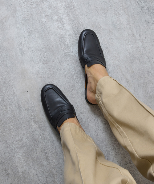 PADRONE（パドローネ）の「PADRONE パドローネ / FT CUTOFF Loafer フラットソールカットオフレザーローファー / PU8395-2001（ローファー・メンズ・ブラウン/ブラック・40/41/42）」の5枚目の写真