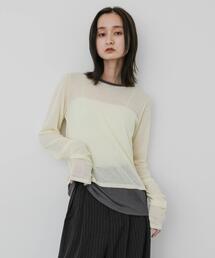 シャーリングスリーブレイヤードTシャツ
