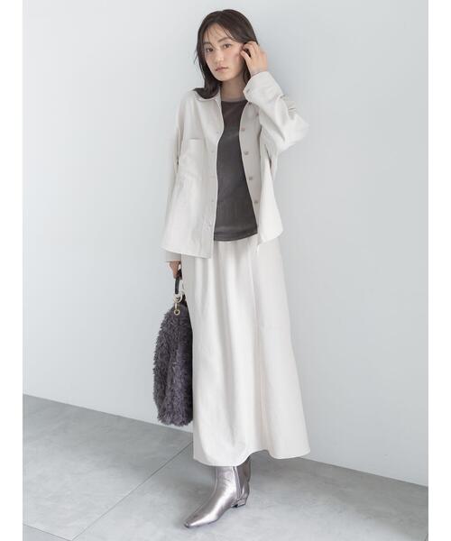 Te chichi(テチチ)の「【UVカット/マシンウォッシャブル】スエードライクスカート(セットアップ可)(スカート・レディース・チャコールグレー/ブラウン/オフホワイト・F)」の2枚目の写真