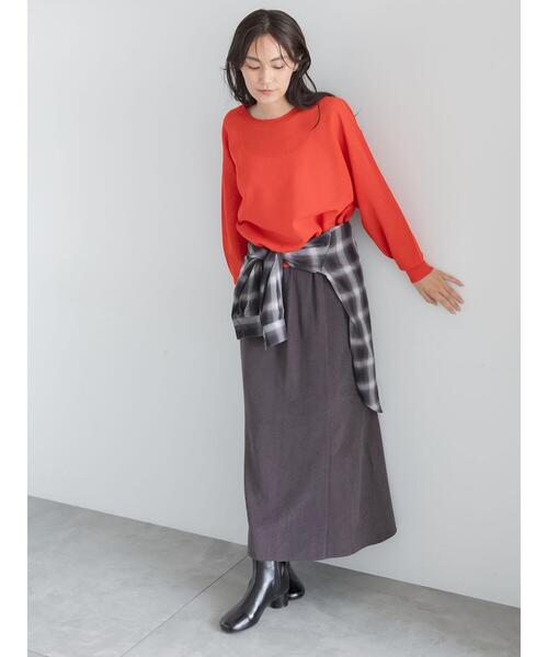 Te chichi(テチチ)の「【UVカット/マシンウォッシャブル】スエードライクスカート(セットアップ可)(スカート・レディース・チャコールグレー/ブラウン/オフホワイト・F)」の3枚目の写真