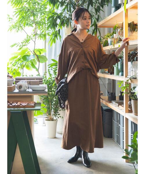 Te chichi(テチチ)の「【UVカット/マシンウォッシャブル】スエードライクスカート(セットアップ可)(スカート・レディース・チャコールグレー/ブラウン/オフホワイト・F)」の8枚目の写真