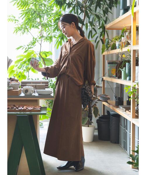 Te chichi(テチチ)の「【UVカット/マシンウォッシャブル】スエードライクスカート(セットアップ可)(スカート・レディース・チャコールグレー/ブラウン/オフホワイト・F)」の10枚目の写真
