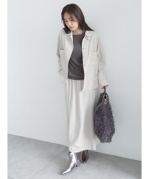 Te chichi(テチチ)の「【UVカット/マシンウォッシャブル】スエードライクスカート(セットアップ可)(スカート・レディース・チャコールグレー/ブラウン/オフホワイト・F)」の16枚目の写真
