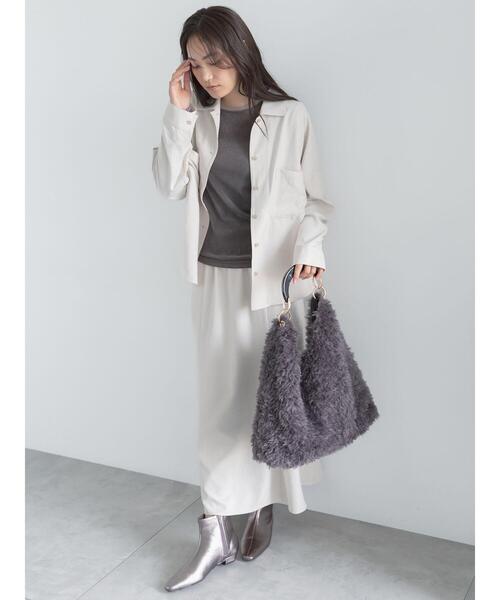 Te chichi(テチチ)の「【UVカット/マシンウォッシャブル】スエードライクスカート(セットアップ可)(スカート・レディース・チャコールグレー/ブラウン/オフホワイト・F)」の17枚目の写真