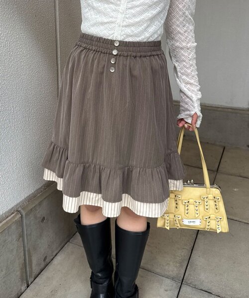 CIAOPANIC(チャオパニック)の「2WAYピンストライプチュニックキャミワンピース(チュニック・レディース・ベージュ/チャコールグレー/グレー・ONE SIZE)」の19枚目の写真