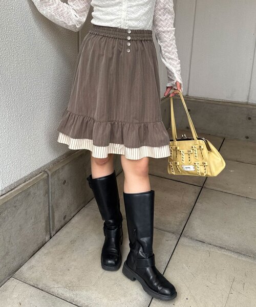 CIAOPANIC(チャオパニック)の「2WAYピンストライプチュニックキャミワンピース(チュニック・レディース・ベージュ/チャコールグレー/グレー・ONE SIZE)」の20枚目の写真