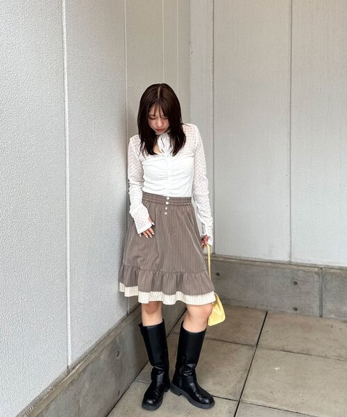 CIAOPANIC(チャオパニック)の「2WAYピンストライプチュニックキャミワンピース(チュニック・レディース・ベージュ/チャコールグレー/グレー・ONE SIZE)」の22枚目の写真