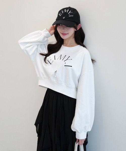 EIMY ISTOIRE(エイミーイストワール)の「10TH CHAPTER SWEAT(スウェット・レディース・ブラック/ホワイト/ライトピンク/グレー・FREE)」の1枚目の写真